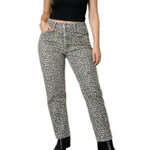 Vintage 90s Bongo Gene Montesano Leopard Print Jeans USA Made Y2k Denim Size 9